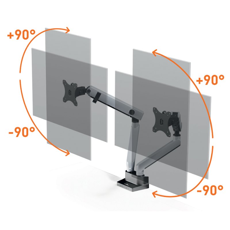 DURABLE monitorarm SELECT PLUS voor 2 monitoren met klem