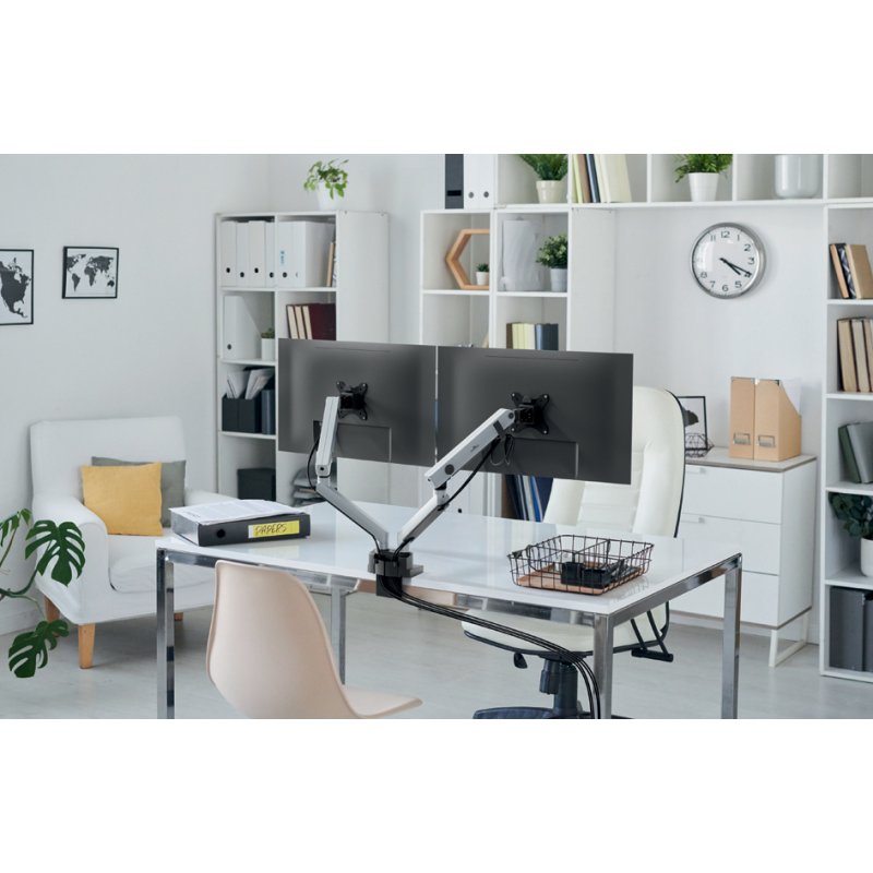 DURABLE monitorarm SELECT PLUS voor 2 monitoren met klem