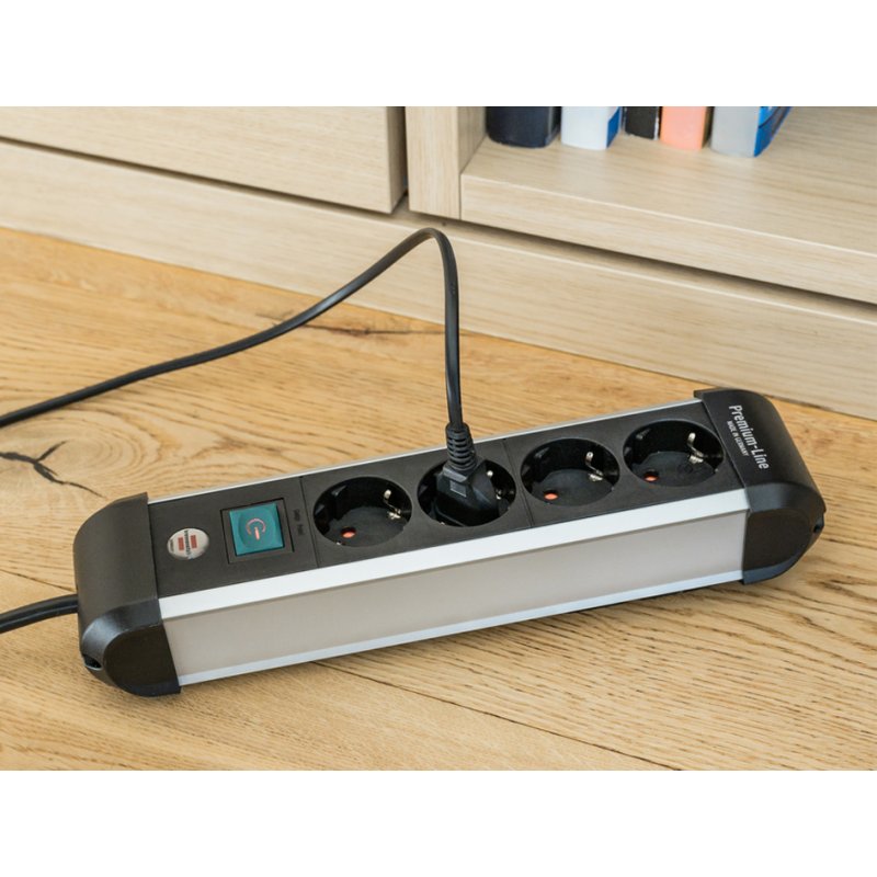 Brennenstuhl stekkerdoos Premium-Alu-Line, 4-voudig