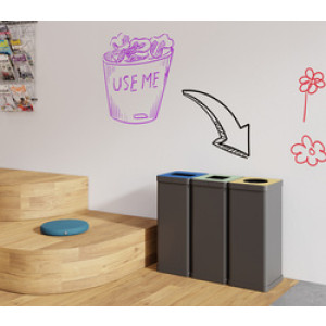 ALBA afvalbak voor restafval, zwart/groen, 50 liter