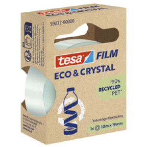 tesa Plakband ECO & CRYSTAL, transparant, 19 mm x 10 m