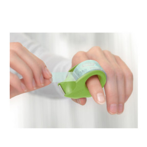 Tesa mini tape dispenser met handvatten en metalen snijmes