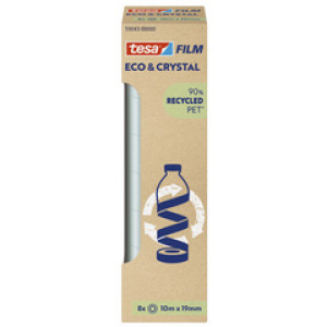 Tesa plakband transparant, 19 mm x 10 m, 8 rollen, milieuvriendelijk