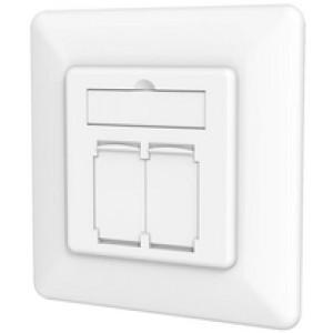 DIGITUS inbouwdoos Cat. 6A, 2x RJ45, wit