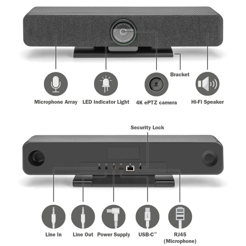 DIGITUS 4K All-In-One videobar Pro - videoconferentiesysteem