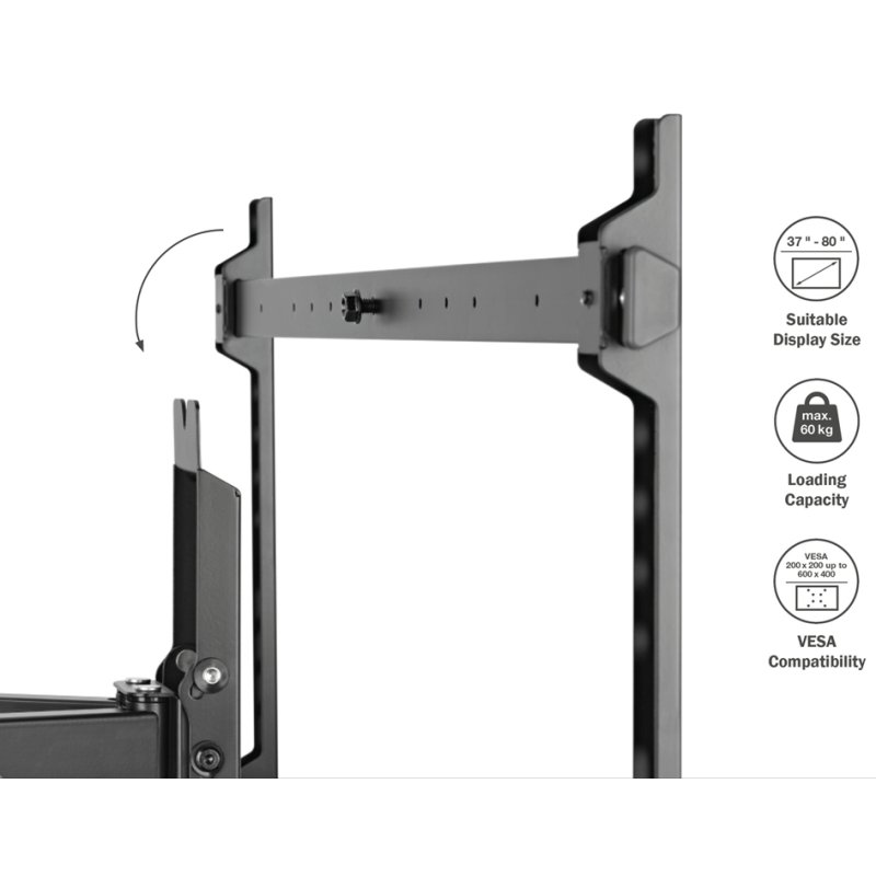 DIGITUS volbeweegbare TV-muurbeugel voor 37-80 inch televisies