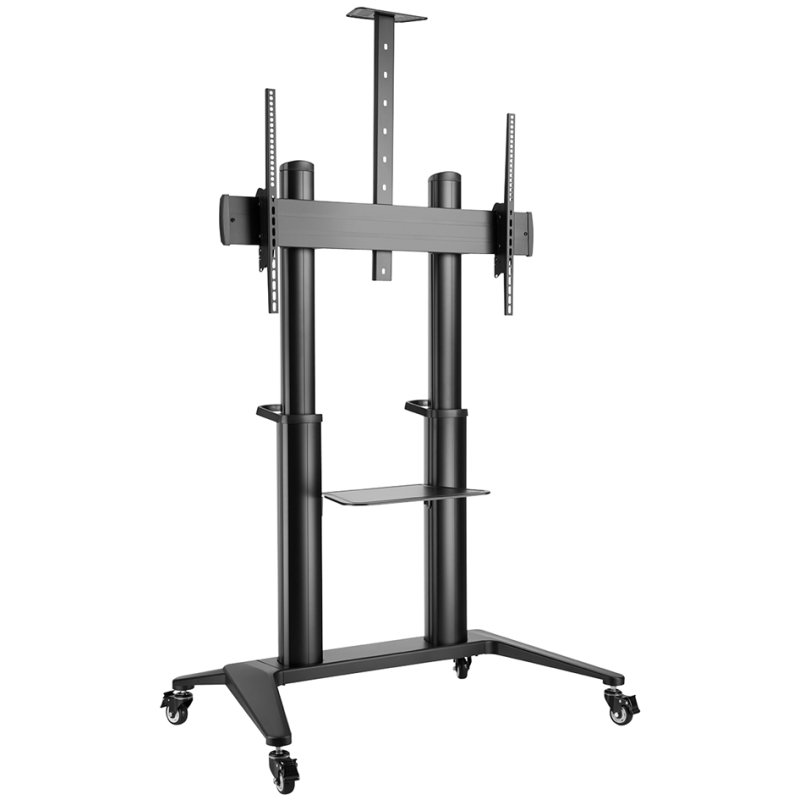 DIGITUS TV presentatiewagen, zwart, draagvermogen 140 kg, hoogte 125-160 cm