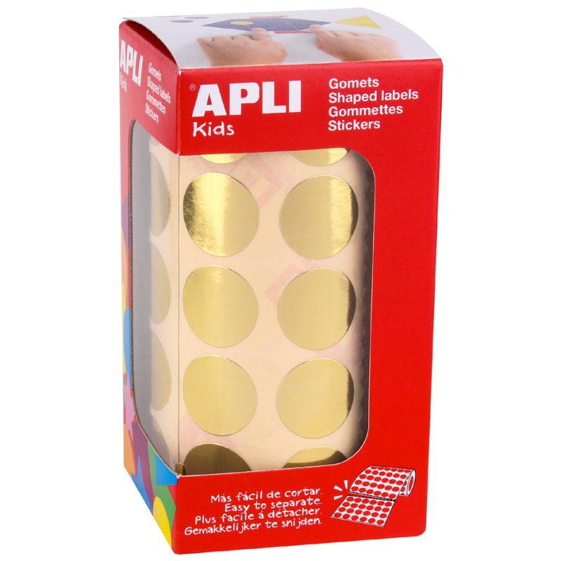 APLI kids Sticker 'Rond', op rol, metallic groen