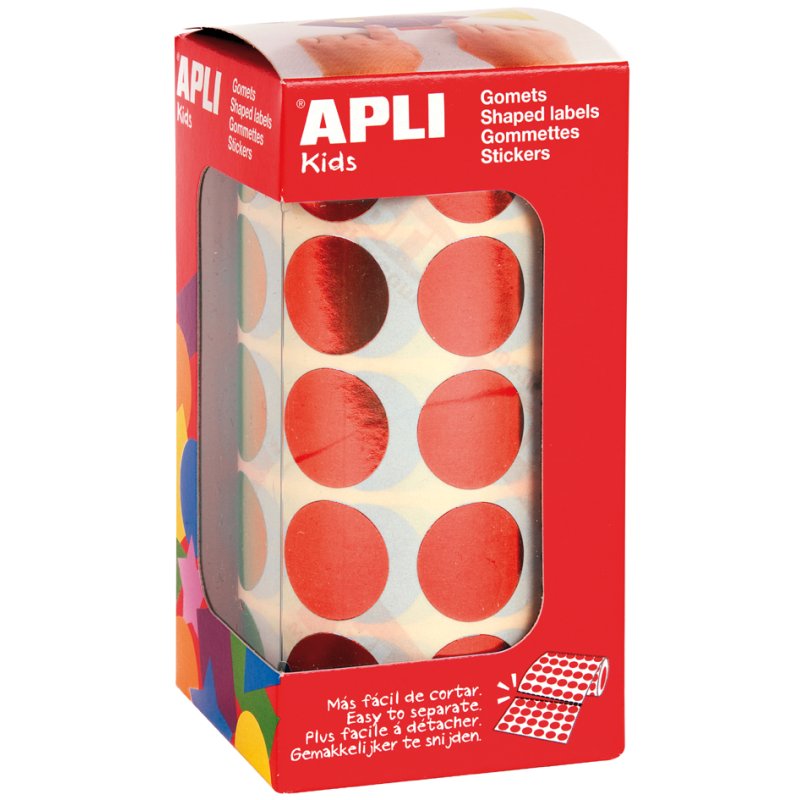 APLI kids Sticker 'Rond', op rol, metallic groen