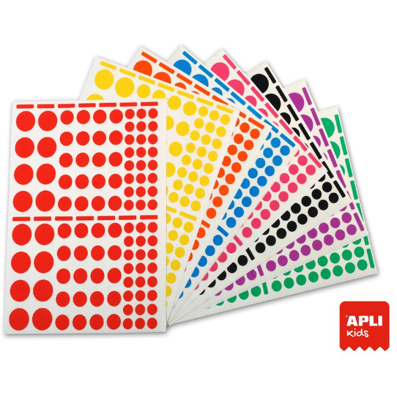 APLI Kinder Stickervellen Rond, Grote Verpakking