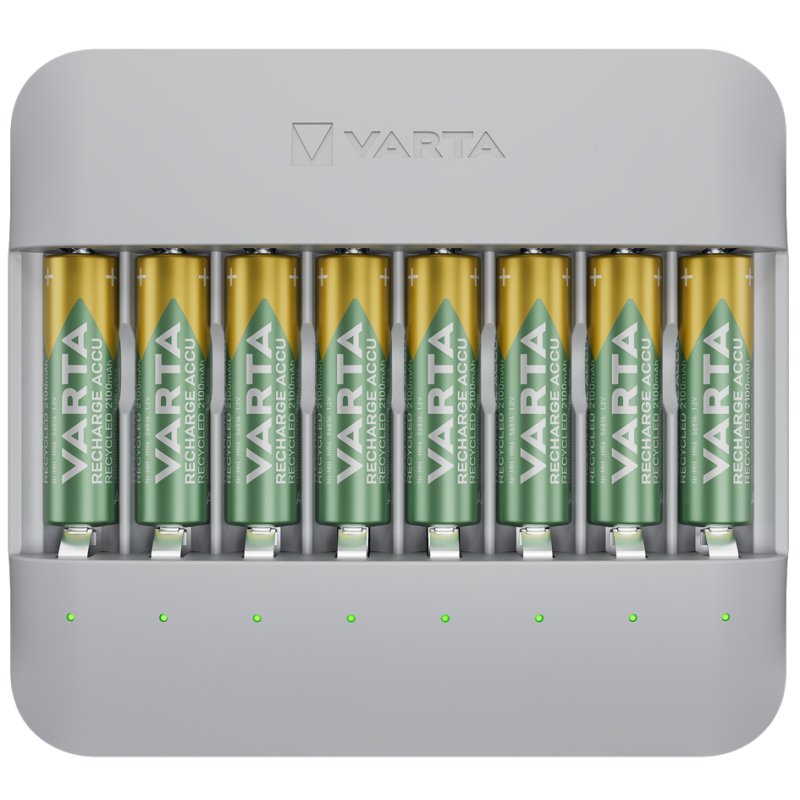 VARTA ECO Charger Multi batterijlader met 8x AA batterijen