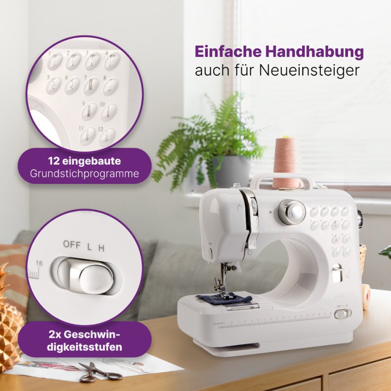 Naaimachine Clatronic, wit / zilver
