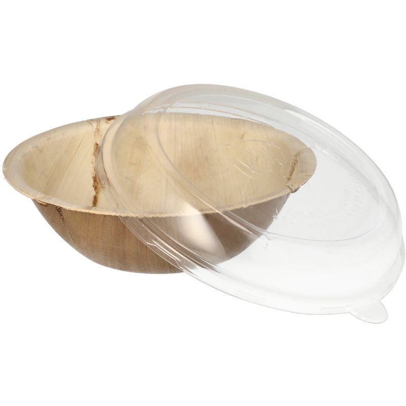 STARPAK Palmblad kom met deksel, rond, 300 ml