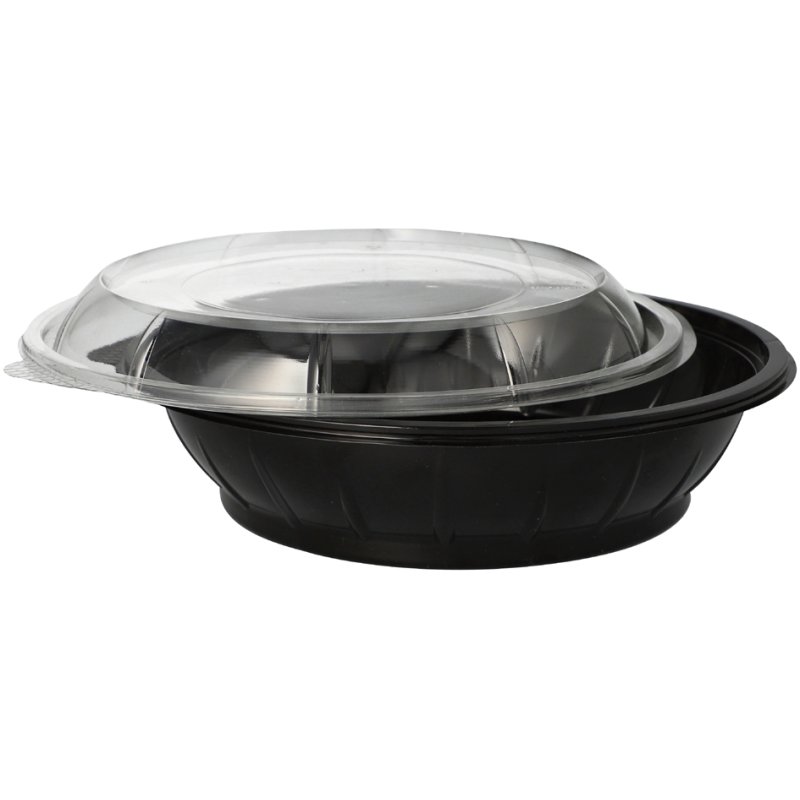 STARPAK saladeschaal met deksel, PET, 1.000 ml, zwart