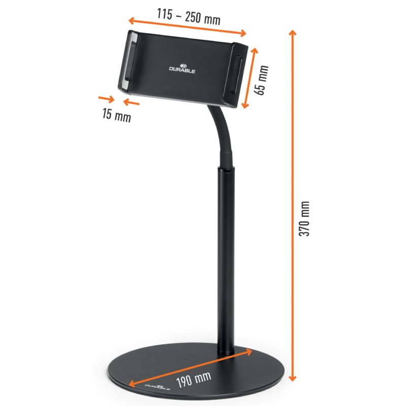 DURABLE tablet tafelhouder TWIST TABLE zwart