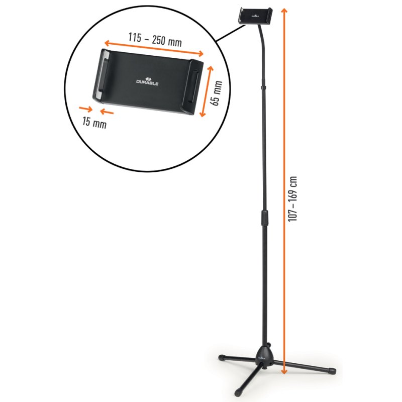 DURABLE tabletstandaard TWIST FLOOR zwart