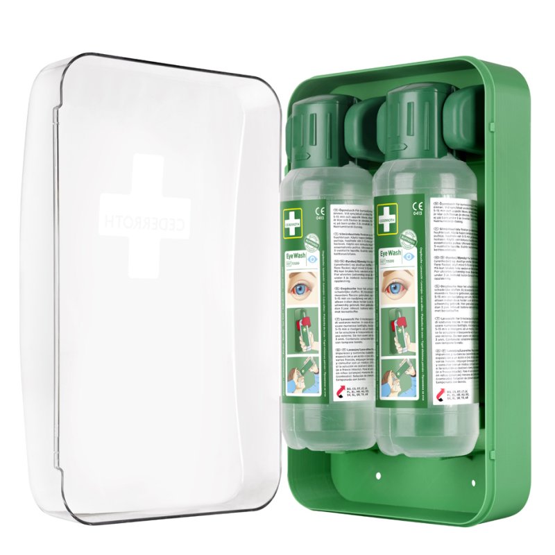 CEDERROTH oogspoel wandstation, gevuld, 2 x 500 ml