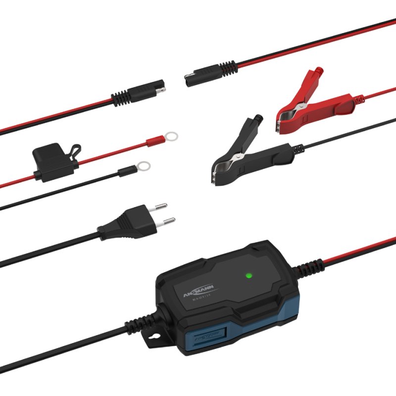 ANSMANN Acculader Auto 6-12V/1A Zwart/Blauw