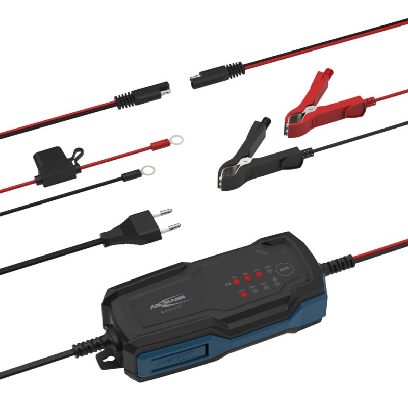 ANSMANN Acculader BC 6-12V/2A Auto Motorfiets Zwart/Blauw