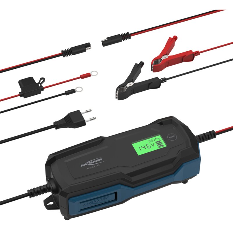 ANSMANN Acculader Auto 6-12V/6A Zwart/Blauw