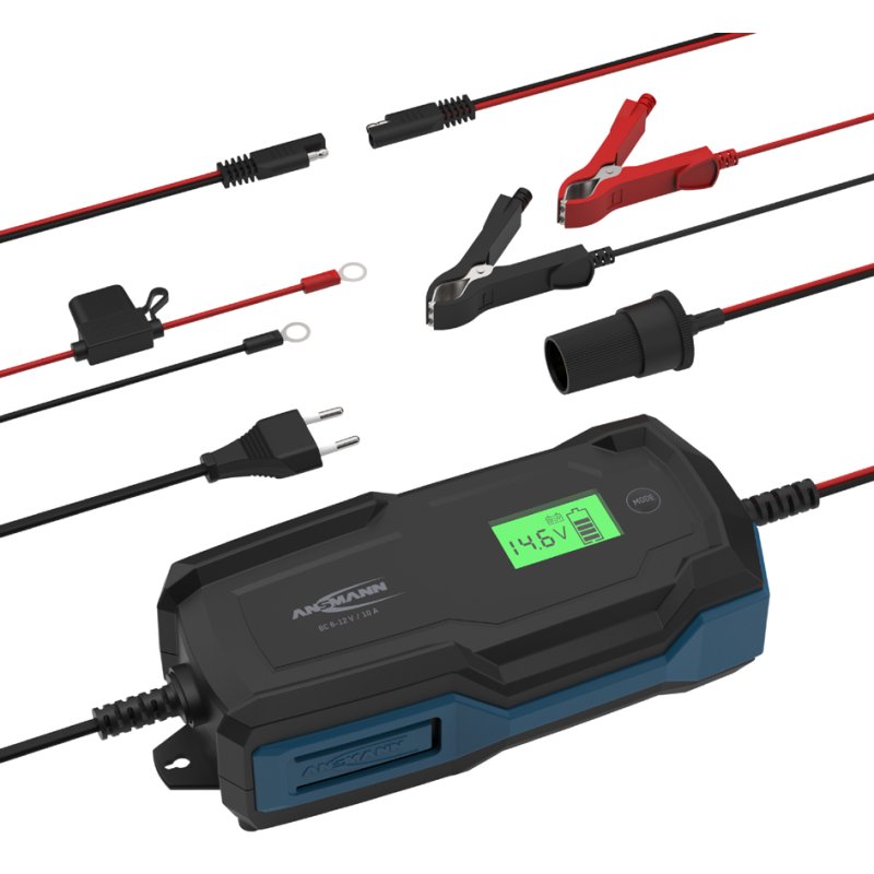 ANSMANN acculader BC auto 6-12V/10A zwart/blauw