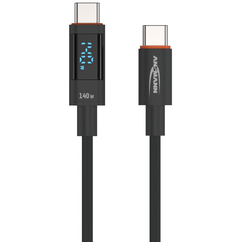 ANSMANN USB-C naar USB-C kabel met display, 2 meter