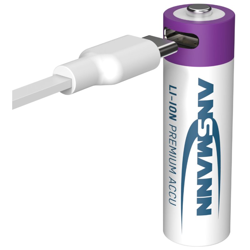 ANSMANN oplaadbare AA batterijen met USB-C aansluiting, 4 stuks