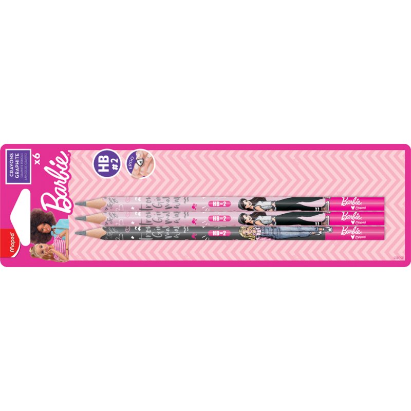 Maped Barbie potloden HB, blister van 6 stuks