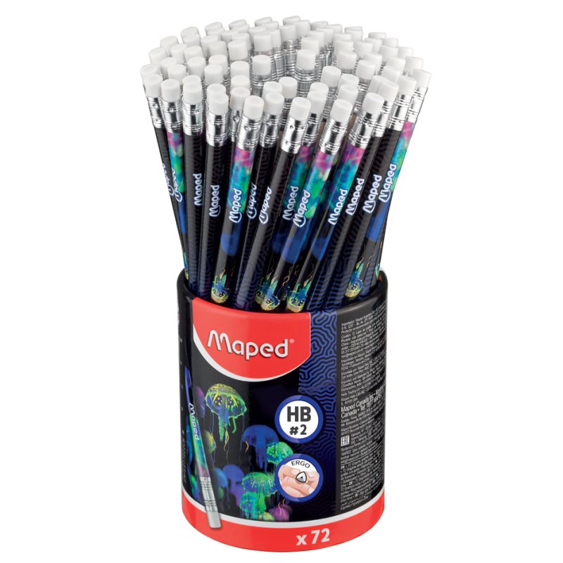 Maped potloden DEEPSEA PARADISE, met gum, HB, 72 stuks