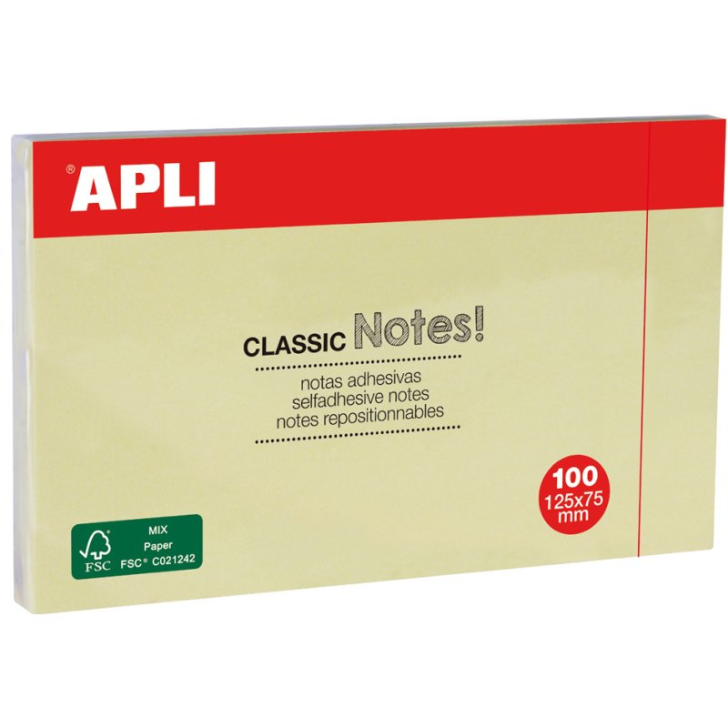 APLI plaknotities Classic Notes 40 x 50 mm, geel