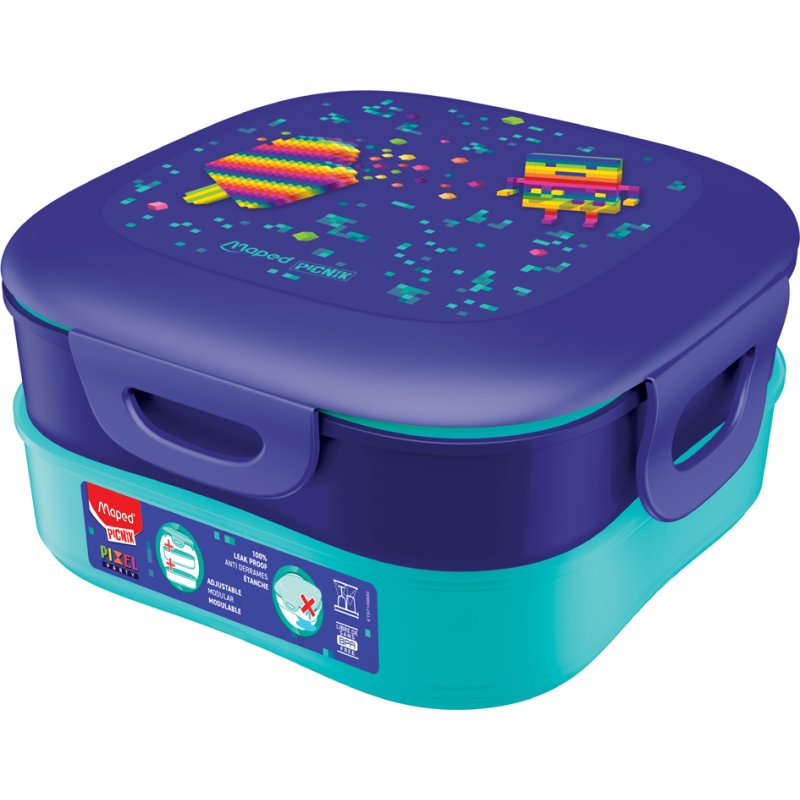 Maped PICNIK broodtrommel KIDS CONCEPT PIXEL PARTY 3-in-1, 1,4 liter