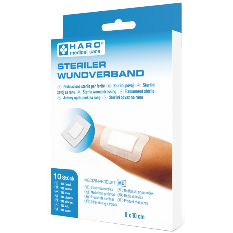 HARO Steriel wondverband, 80 x 100 mm, wit