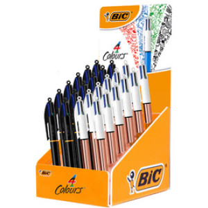 BIC drukbalpen 4 Colours, 24 stuks display