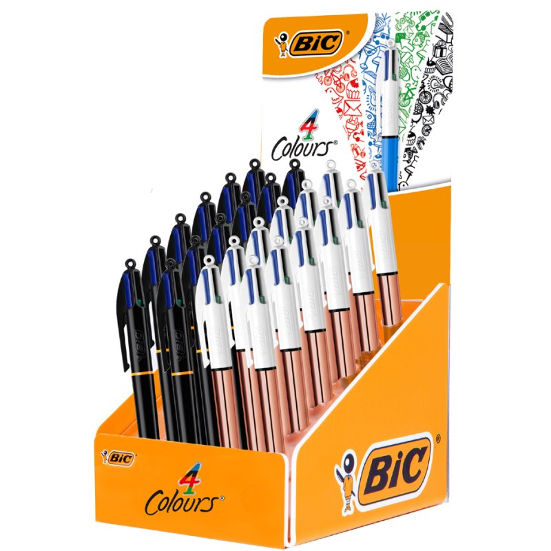 BIC drukbalpen 4 Colours, 24 stuks display