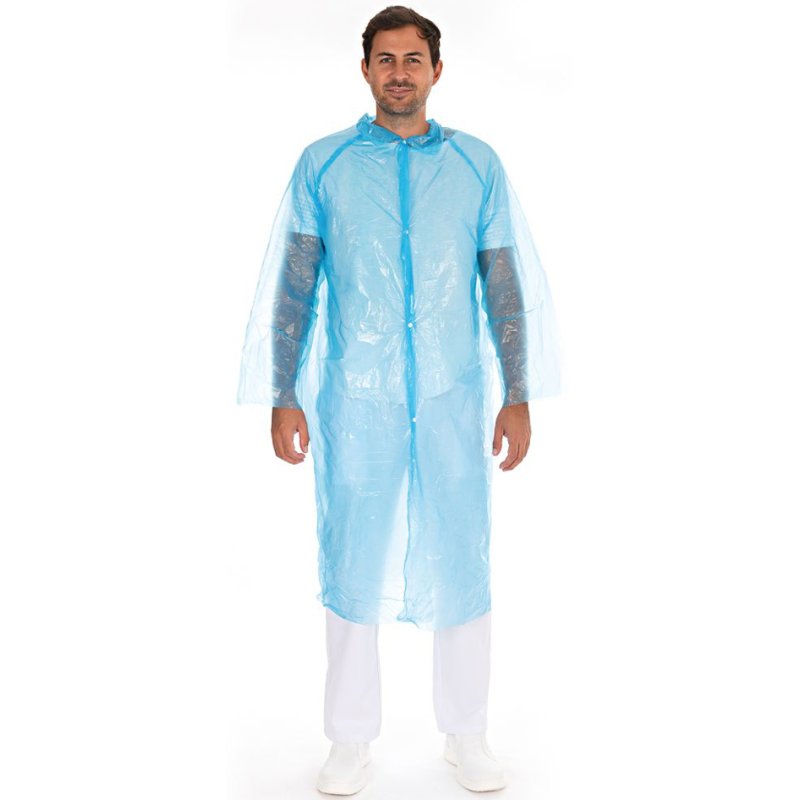 HYGOSTAR PE-bezoekersjas met drukknopen, wit