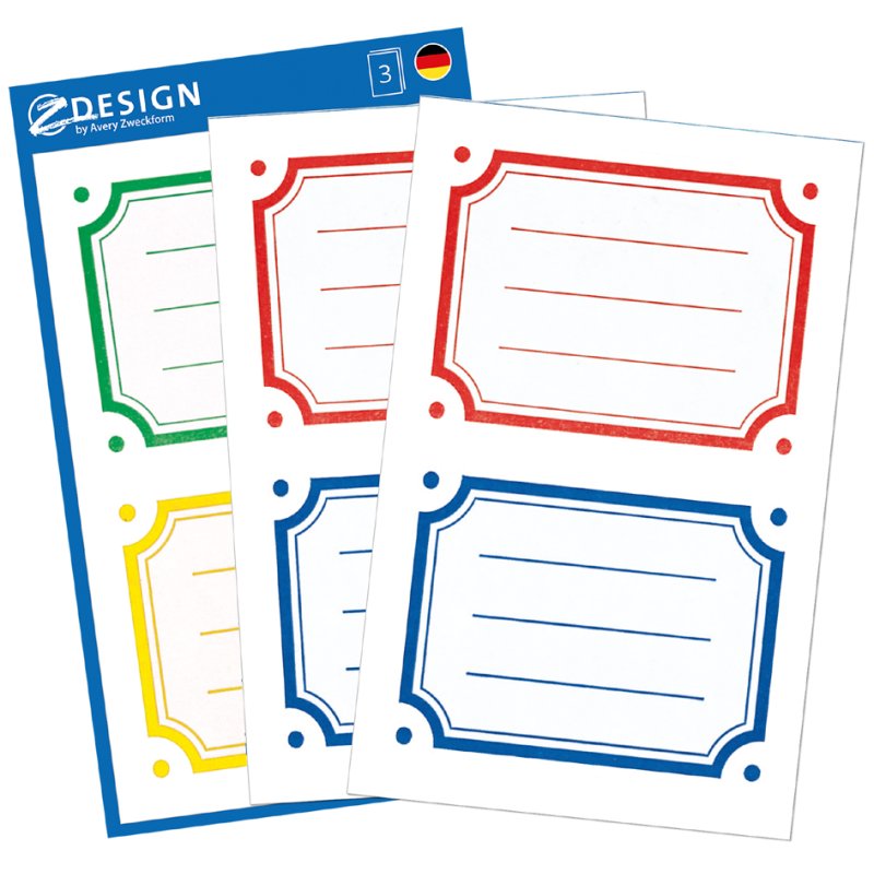 Gekleurde schoolboek-etikettenranden
