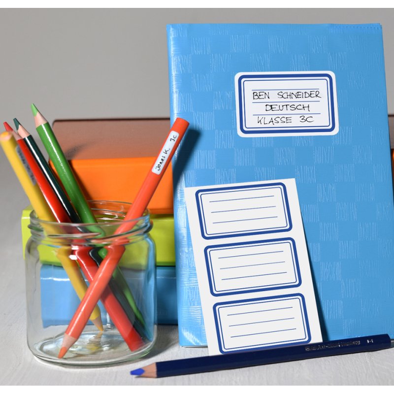Gekleurde schoolboek-etikettenranden