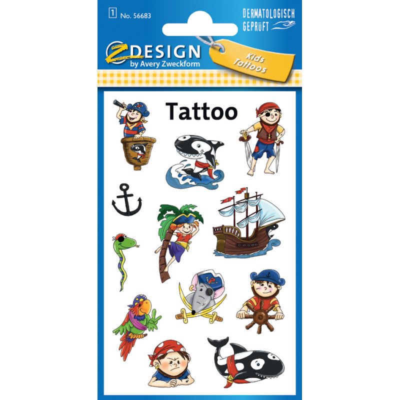 Kinder Tijdelijke Tatoeages 'Piraten'