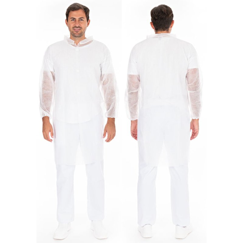 HYGONORM bezoekersjas light met klittenband, wit, XXL