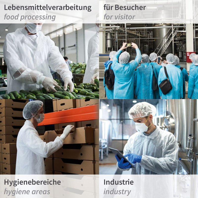 HYGONORM bezoekersjas light met klittenband, wit, XXL