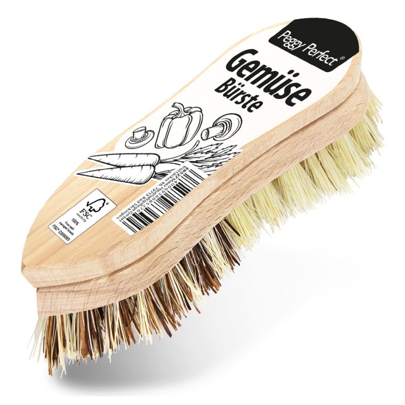 Peggy Perfect groenteborstel van hout, 140 mm