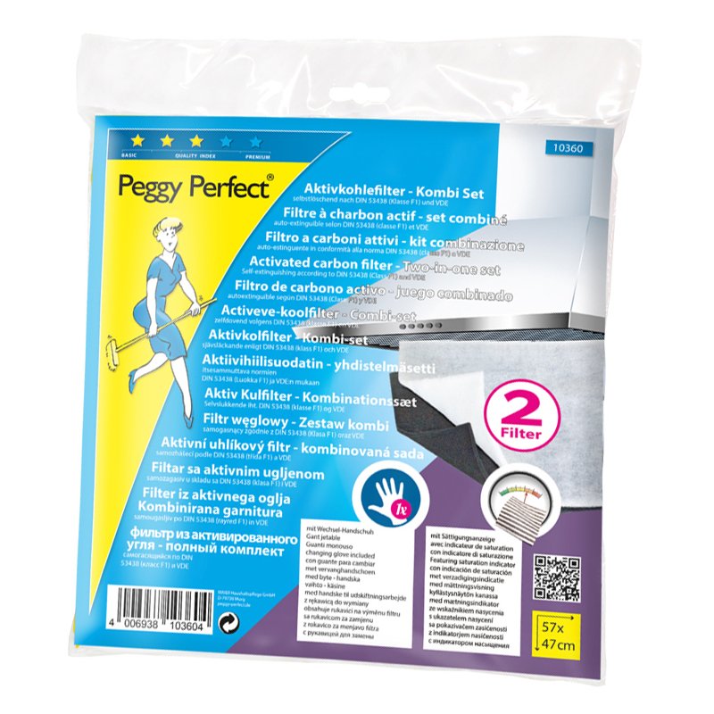 Peggy Perfect actieve koolstoffilter voor afzuigkap met handschoen
