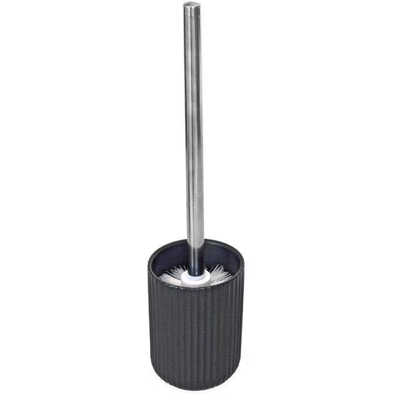 Peggy Perfect toiletborstel met houder, rond, keramiek, zwart