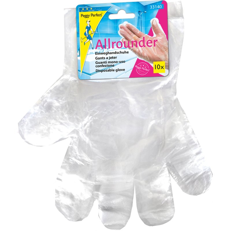 Peggy Perfect wegwerphandschoenen transparant, 10 stuks