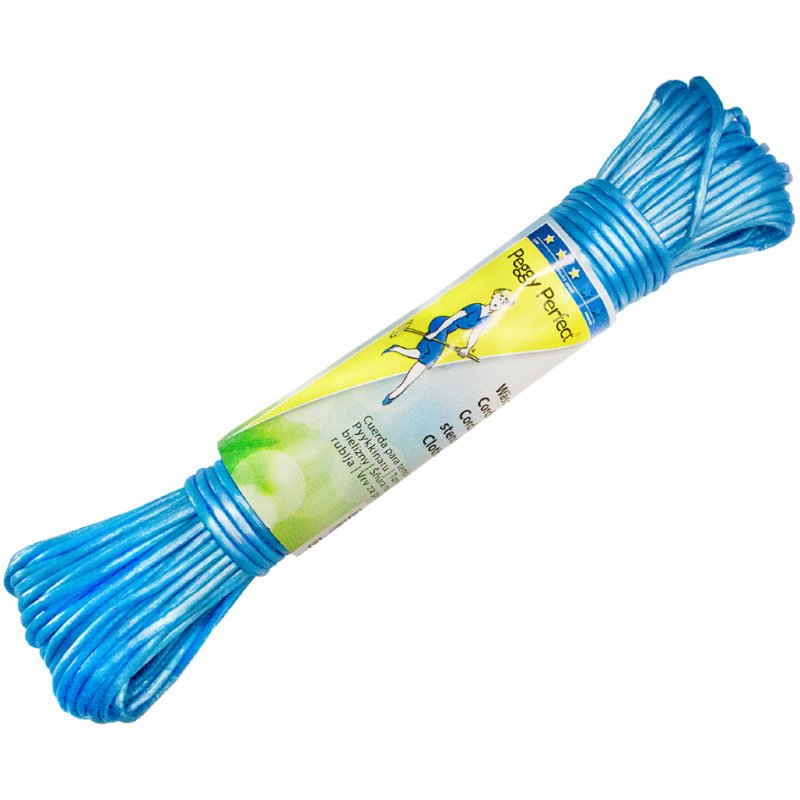 Peggy Perfect waslijn Standard 30 meter blauw kunststof