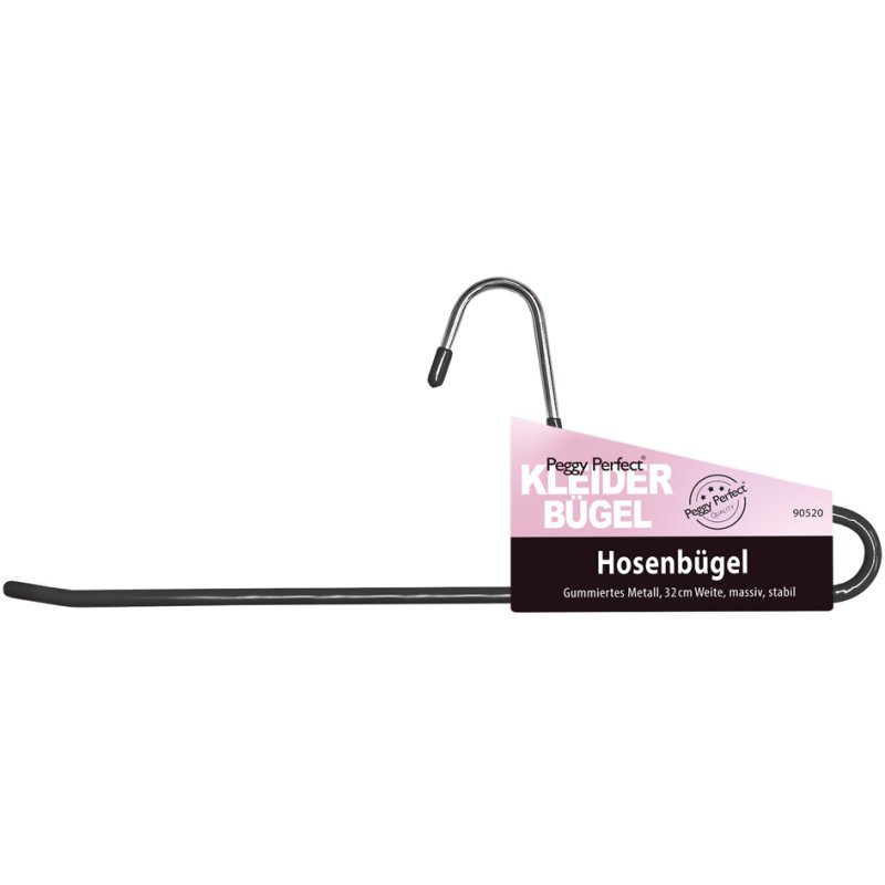 Metalen kledinghangers voor broeken en rokken - 32 cm breed met rubber coating