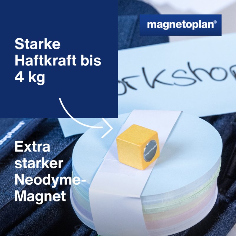 Magnetoplan neodymium magneten Wood Series kubus, gekleurd