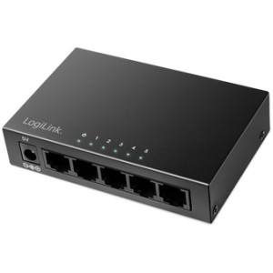 LogiLink Desktop Gigabit Ethernet Switch 5-poorts zwart