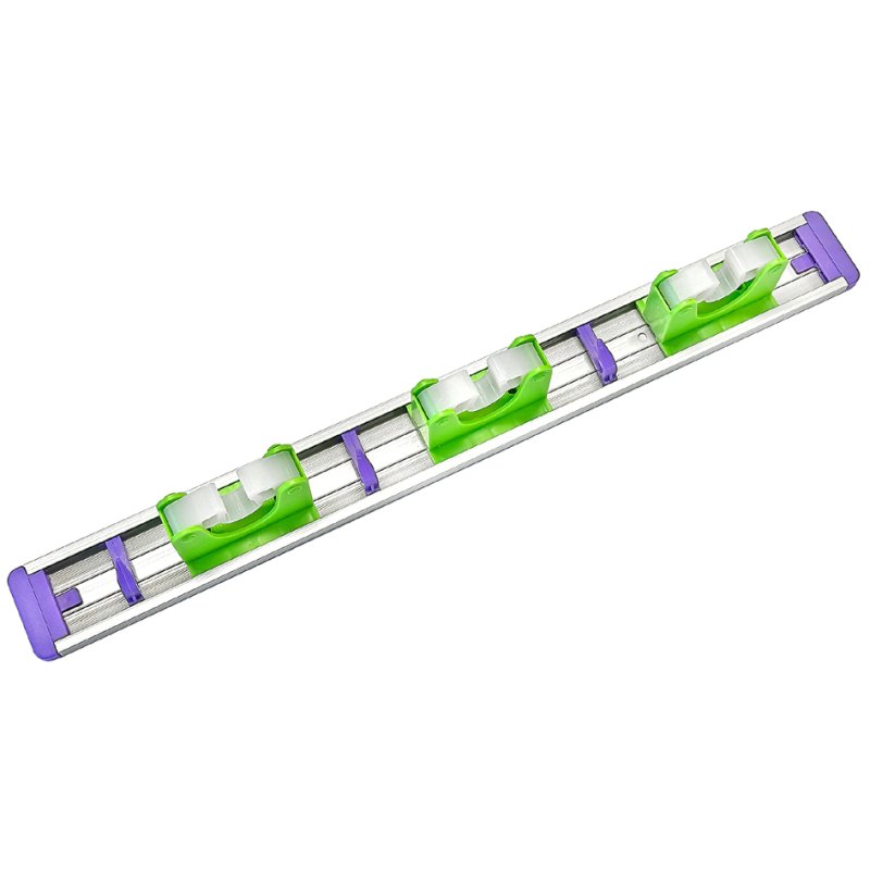 Perfecte bezemhouder van aluminium.