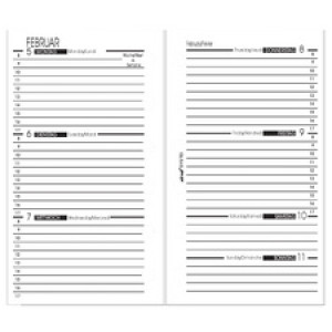 Bind vervangkalender 2027, A7 weekkalender, zwart, 3-talig